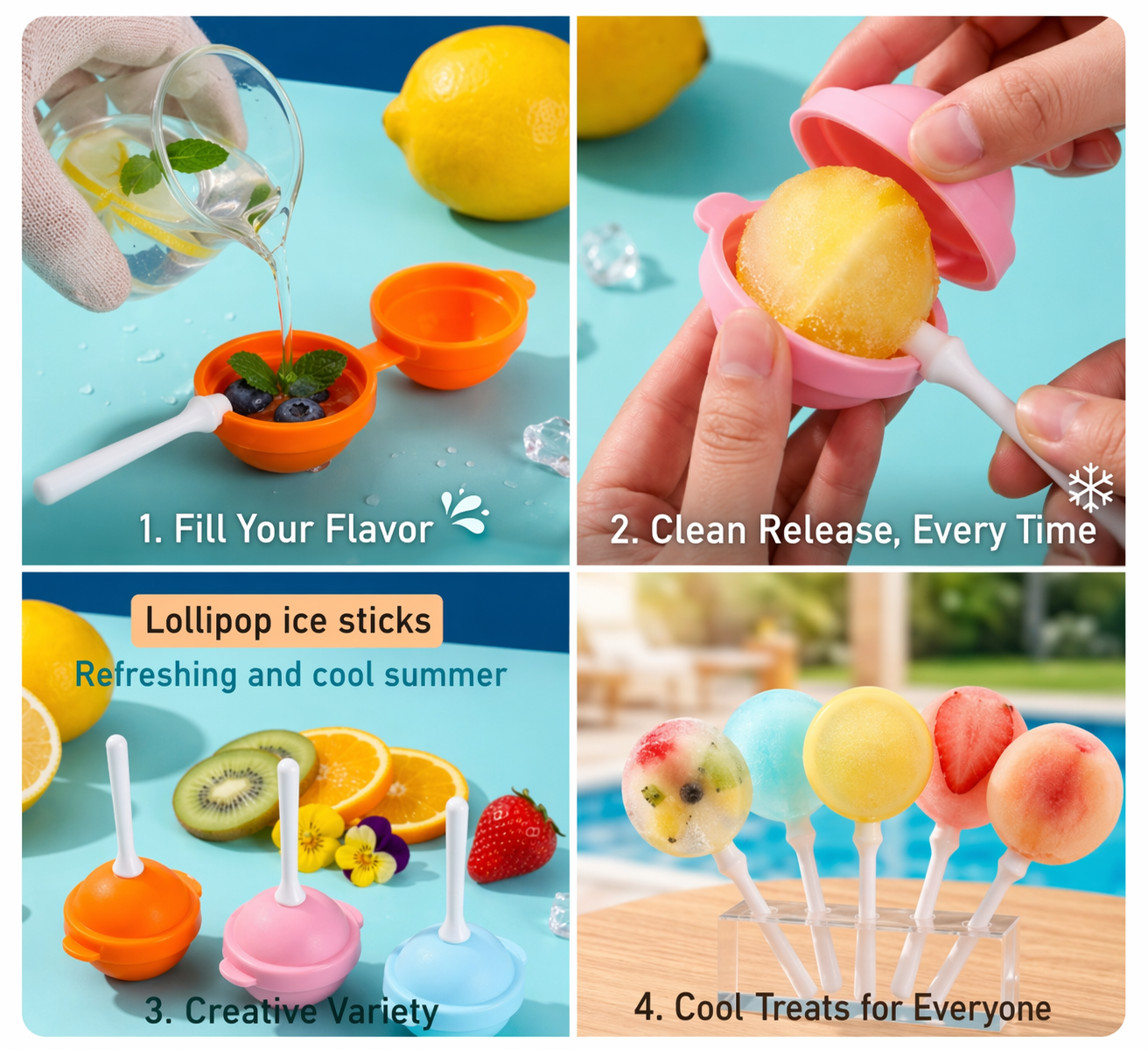 Silicone Lolipop Ice Cream Maker(5pcs)