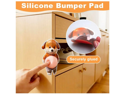 4pcs 3D Dog Belly Stickers,Soft Silicone,Anti Collision Stickers